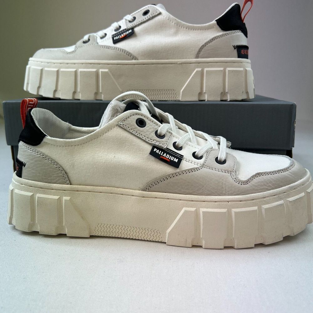 Palladium Womens Pallatower Lo Sneakers Star White Lace-Up Chunky Shoes Sz 11M